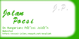 jolan pocsi business card